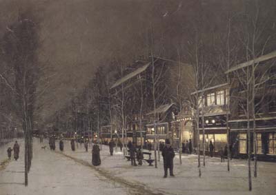 Boulevard Barbes-Roche-chouart in de winter (san24)